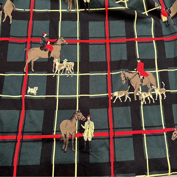 Norman vintage maxi skirt plaid equestrian green red black horse riding - Picture 11 of 11